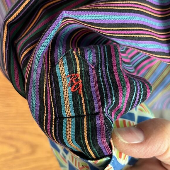 Robert Graham striped vibrant casual button down size XL - Picture 7 of 10